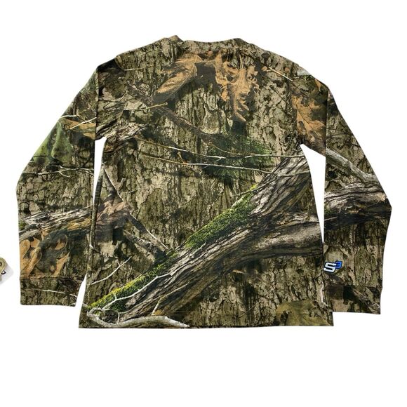 Mossy Oak Camo Print Long Sleeve T Shirt Youth XL Tree Bark Shield Hunting - Picture 2 of 12